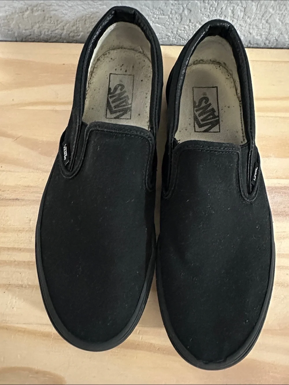 Vans Black Slip-On Canvas Loafers 9